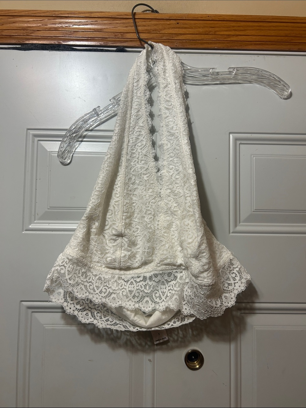 White Lace Halter‎ Bralette 1